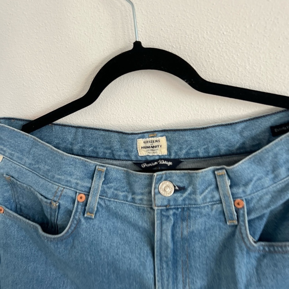 CITIZENS OF HUMANITY ESTELLA DAY TRIP FRAY HIGH-RISE ANKLE FLARE JEANS 32 - Picture 8 of 8